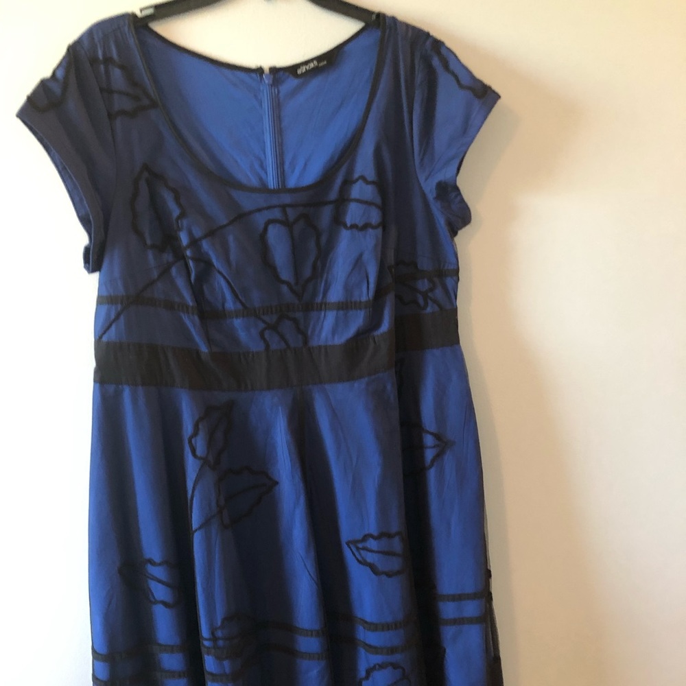 Beautiful blue with black lace dress